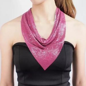 Pink Metallic Slice Choker Collar Necklace